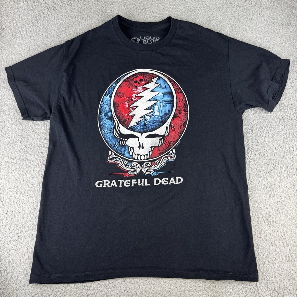 Grateful Dead Liquid Blue T-shirt Size Large 2004 Y2k Big Logo